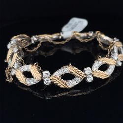 14KT Yellow Gold 7” Diamond Bracelet 27.10g 3.8CTW 156020