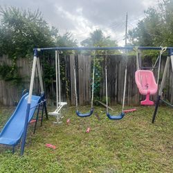 Play Ground Set W/teeter Totter, Slide, 2 Swings & Baby Swing