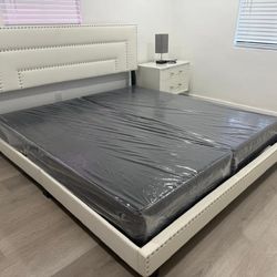 NEW BED FRAME KING SIZE WHITE 