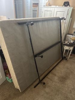 Queen Box Spring & Metal Bed Frame/Base