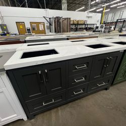 60 2 sink Charcoal gray, vanity cabinet, tocador, drawer, vanidad