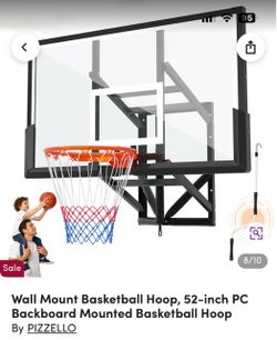 Pizzello 52-Inch Wall Mount Basketball Hoop