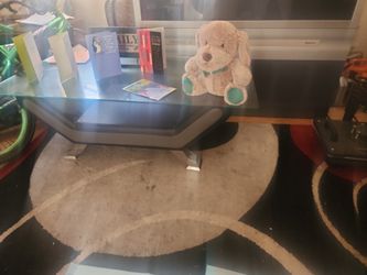Leather And Grey Couch And Love Seat (Smaller Couch) W/coffe Table