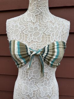 Out From Under for Urban Outfitters Striped Bandeau Top in Earth Tones with Teal
