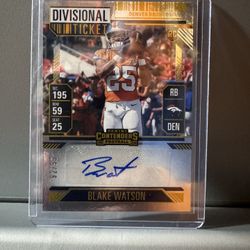 2024 Contenders Blake Watson Rookie Auto Ticket Stub 92/99 Mint Broncos 🔥 🔥 🔥 