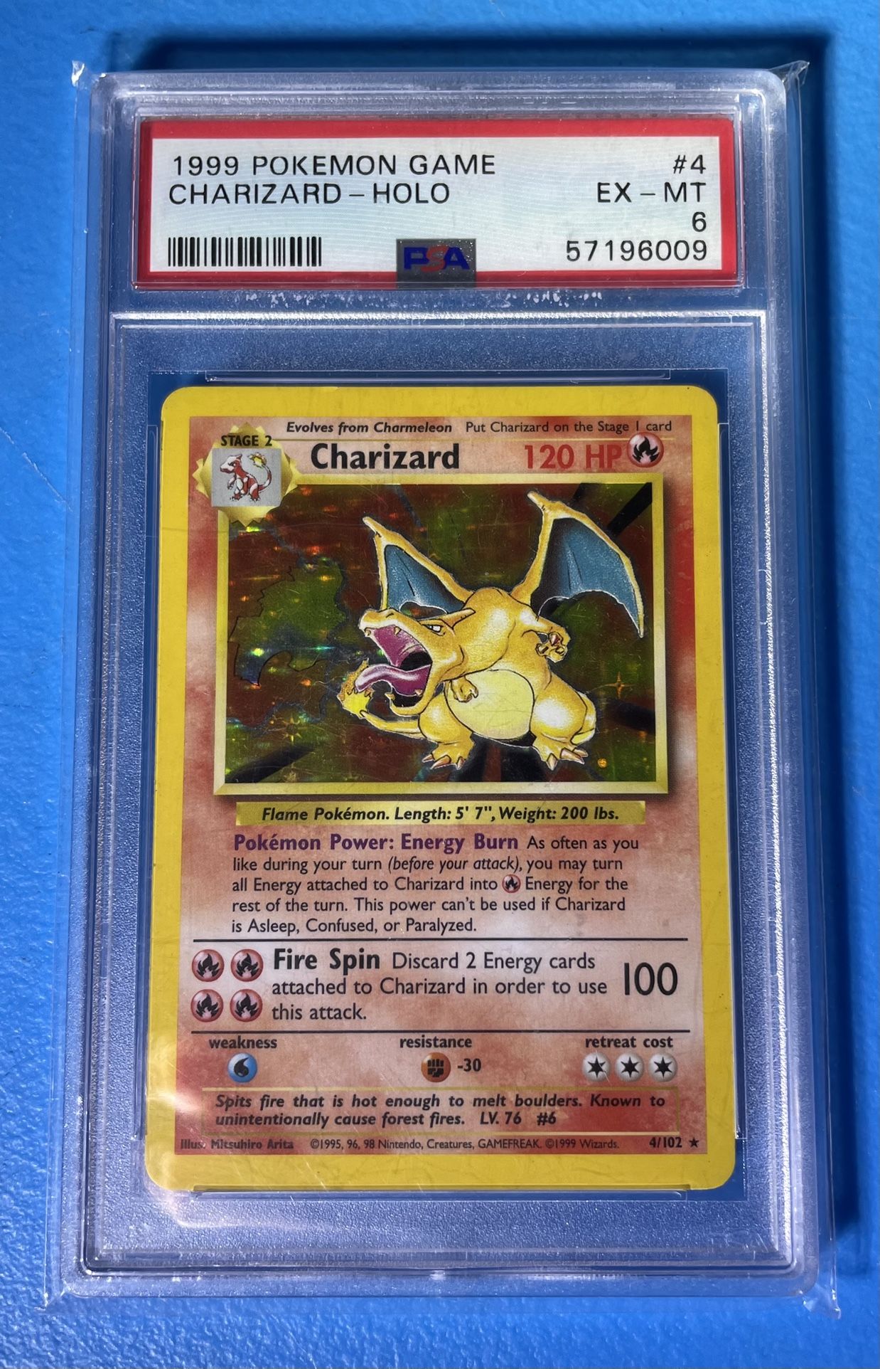 1999 Charizard Holo Base Set PSA 6