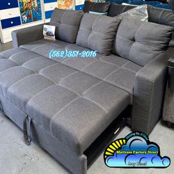 Sofa Couch Pullout Grey Gray Bed