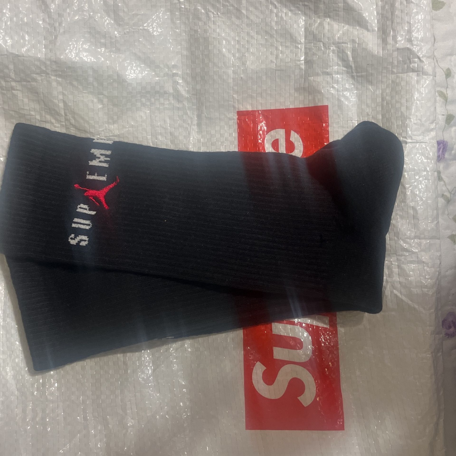 Black Supreme Air Jordan Socks
