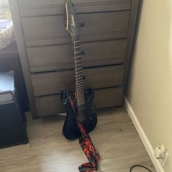 7 String Jackson Guitar + Flame Guitar Strap