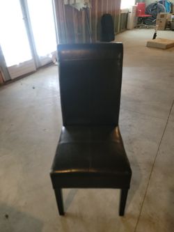 Single Brown Leather (Slim) Chair In Great Condition $65 OBO