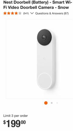 Google Nest Doorbell Battery – Snow