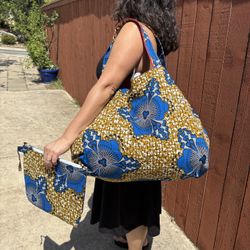 African pagne boulé beach/pool bag