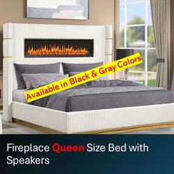 Fireplace Queen Size Bed