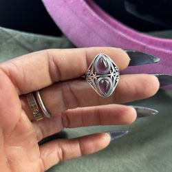 925 Antique Purple Sapphire  Ring Victorian Era Rare 