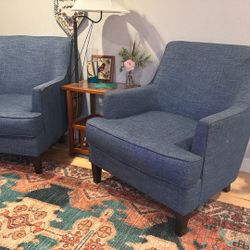 Two Navy Blue Chairs