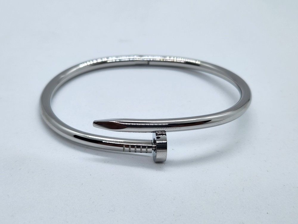 Silver Nail Bracelet Stainless Steel Gold Plated 
