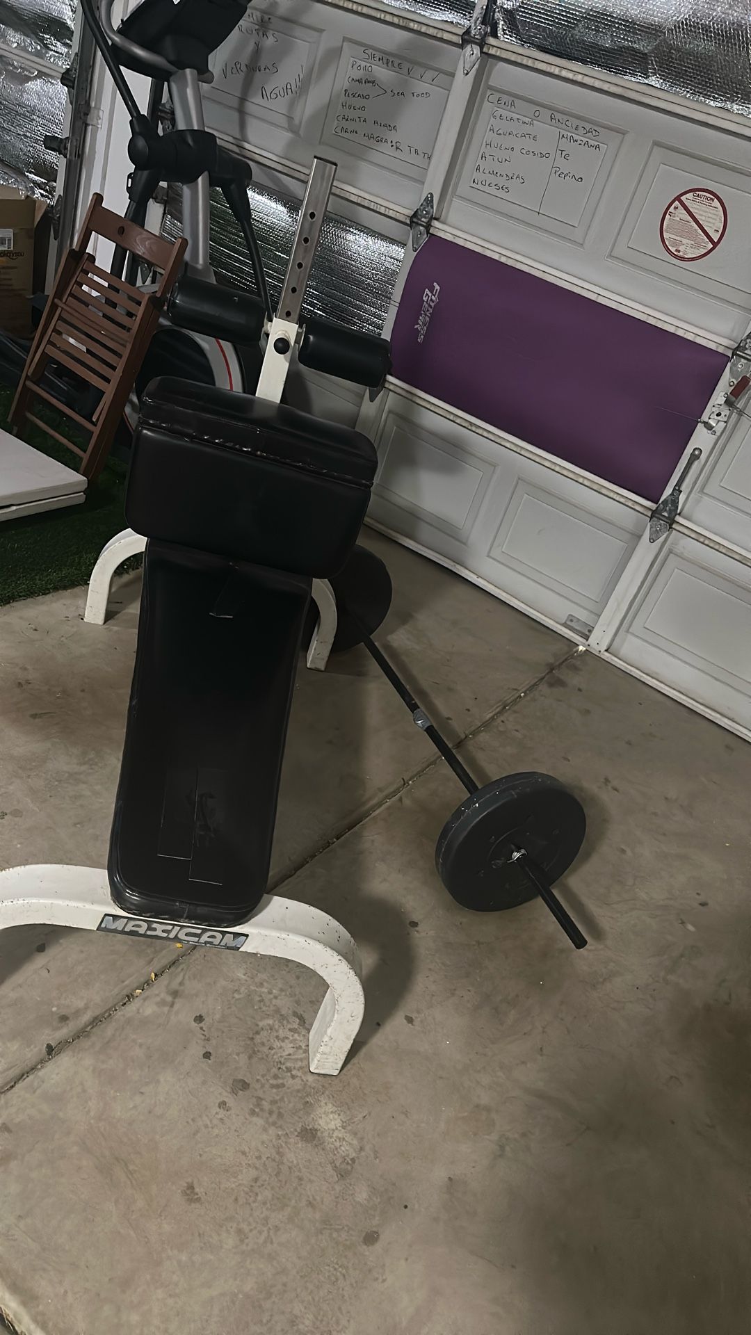 Gym Bench Abs And Barbell 50p.