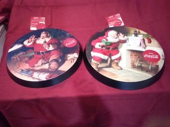 Two Coca-Cola  Bottle Cap  Christmas Wall Decor. Brand New