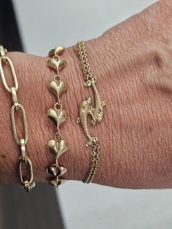 14k  gold dolphin bracelet REAL GOLD