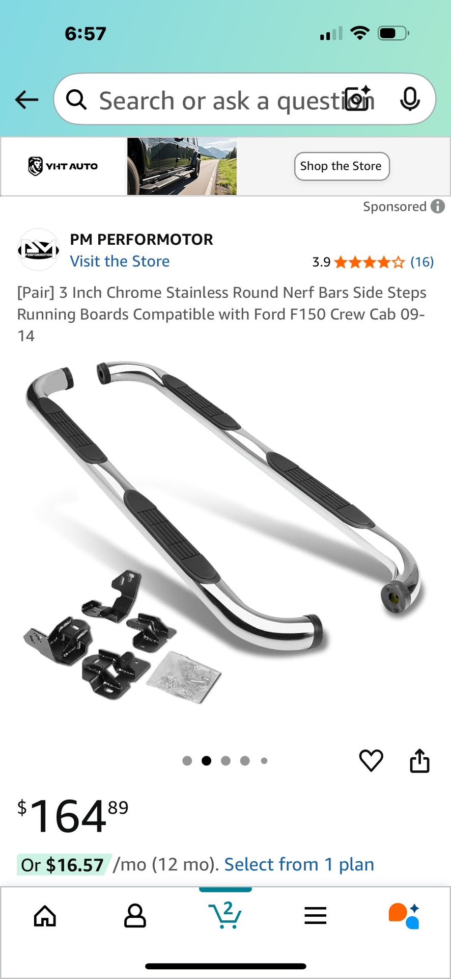F150 Tube Chrome Running Board For Factory F150stx