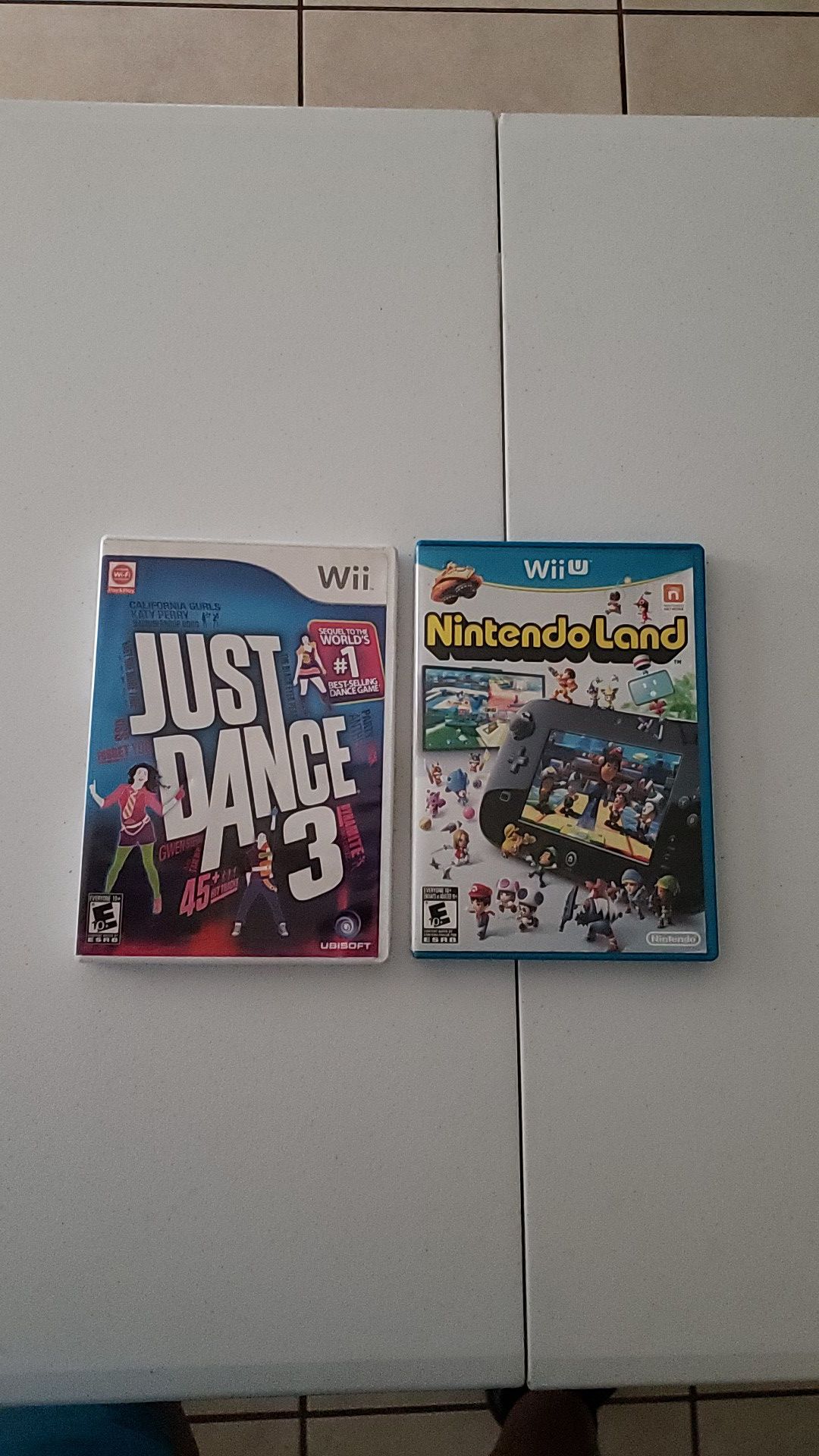 Just dance 3 and Nintendo land