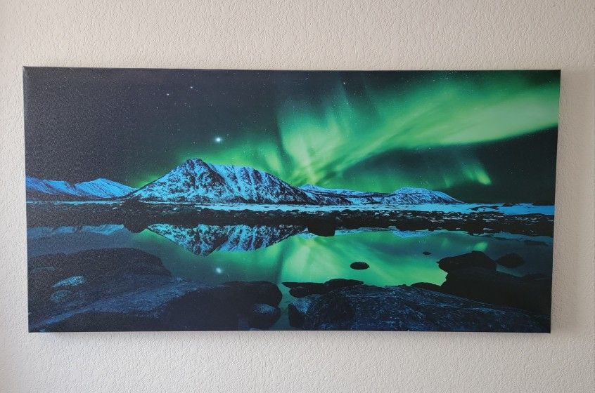 π Stunning Aurora Borealis Canvas Wall Art β Mesmerizing Northern Lights Scene! β¨