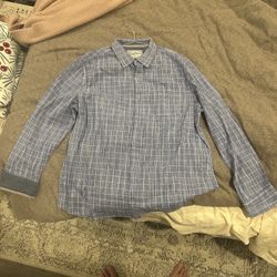 Men’s Blue Plaid Button Down Shirt