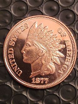 1877 INDIAN HEAD COPPER BULLION