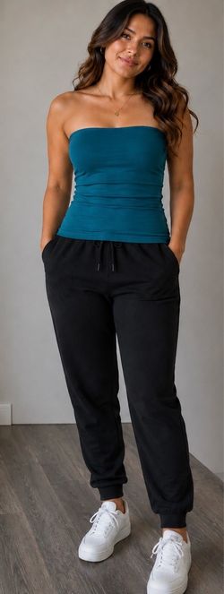 Women’s Blue Strapless Top & Yellow Tank Top 2-Piece Bundle