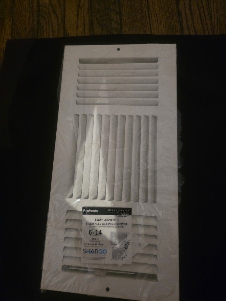 ProVents 6x14 3 Way Louvered Sidewall/Ceiling Register - New