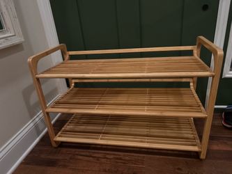 3 Tier solid wood bamboo shoe rack