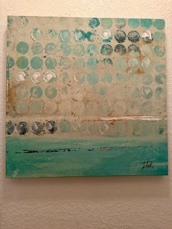Signed Abstract Canvas Painting 36x36