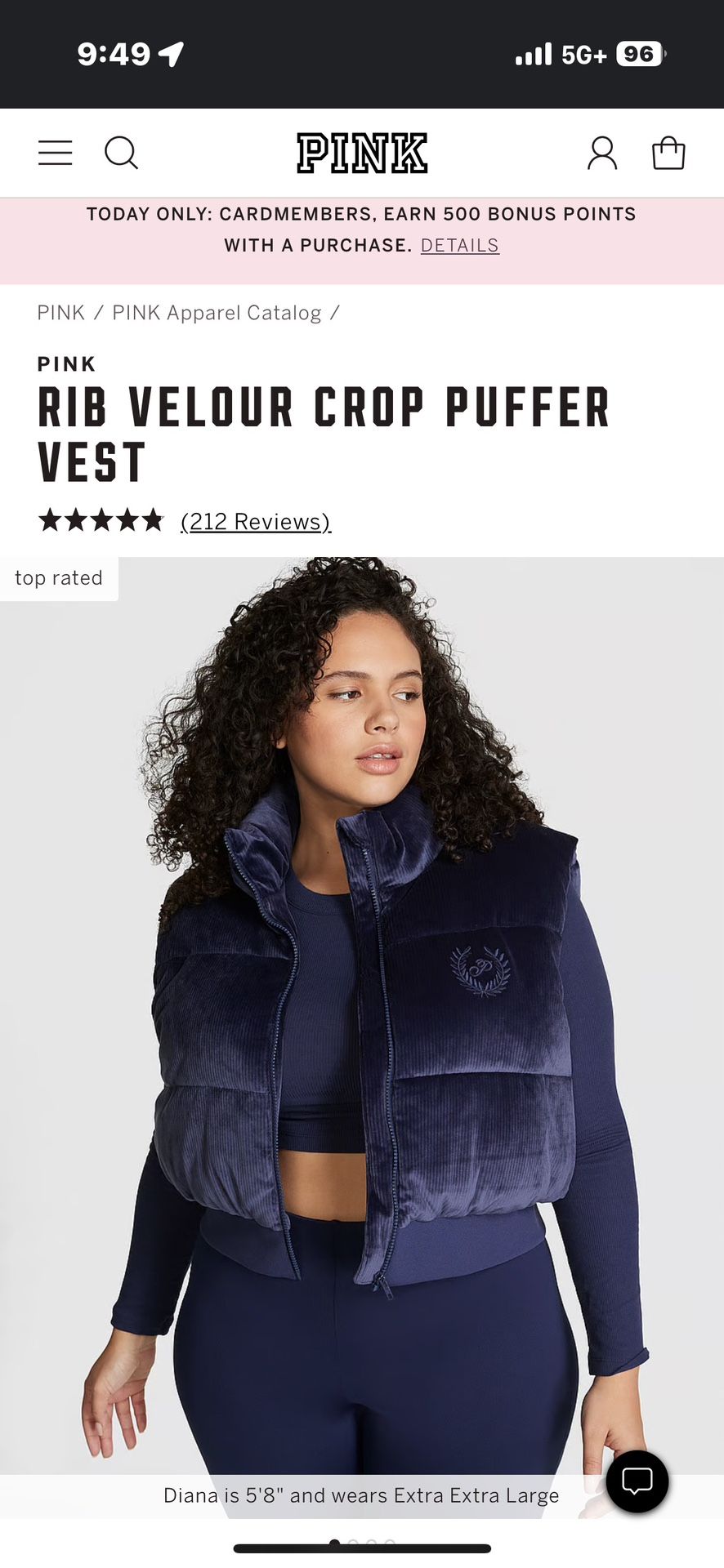 Victoria Secret Navy Blue Puffer Best!!