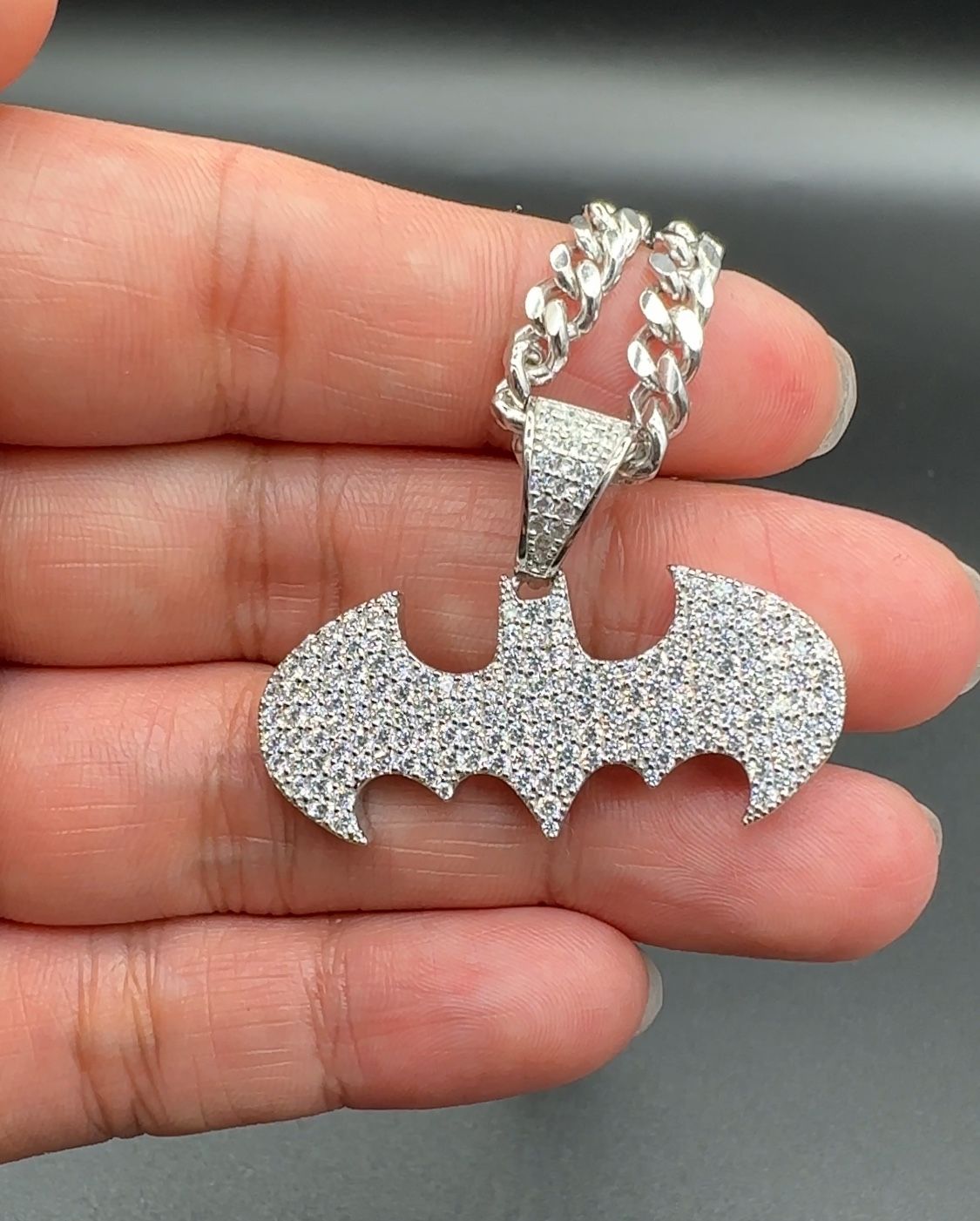Batman silver necklace