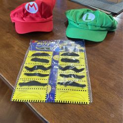 Mario And Luigi Caps And Mustache