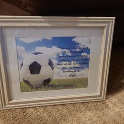 Framed SOCCER QUOTE-  PELE.     11X14. 