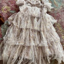 Girls Net Ruffle Dress Size 4:6,$10