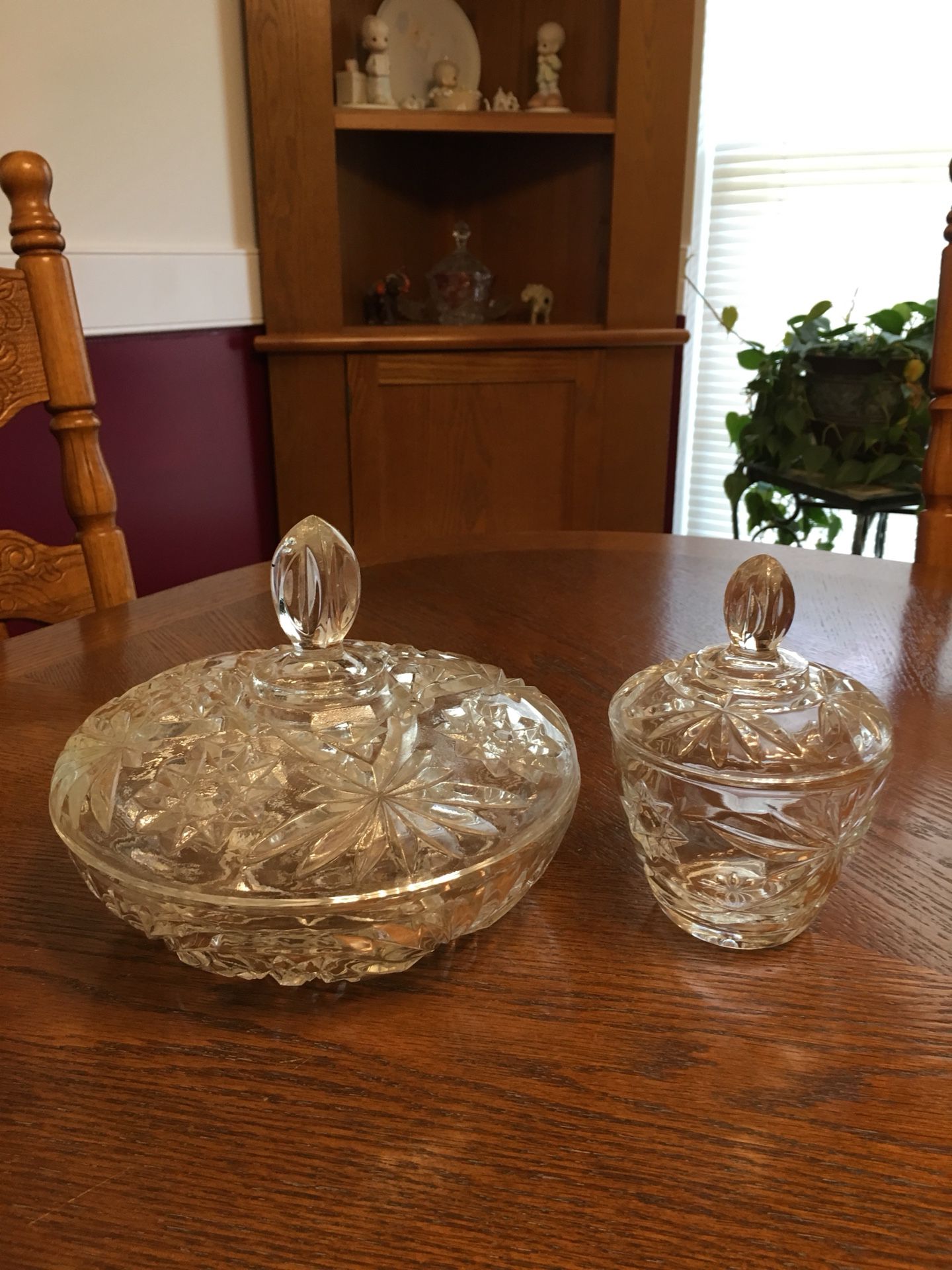 Antique Lead Glass Candy Dishes