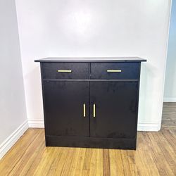 New Black Kitchen Cabinet, Buffet Cabinet, Storage Cabinet, Coffee Bar Accent Cabinets with 2 Drawers