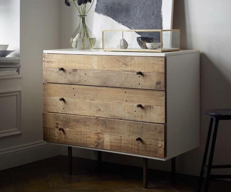 Reclaimed Wood + Lacquer 3-Drawer Dresser