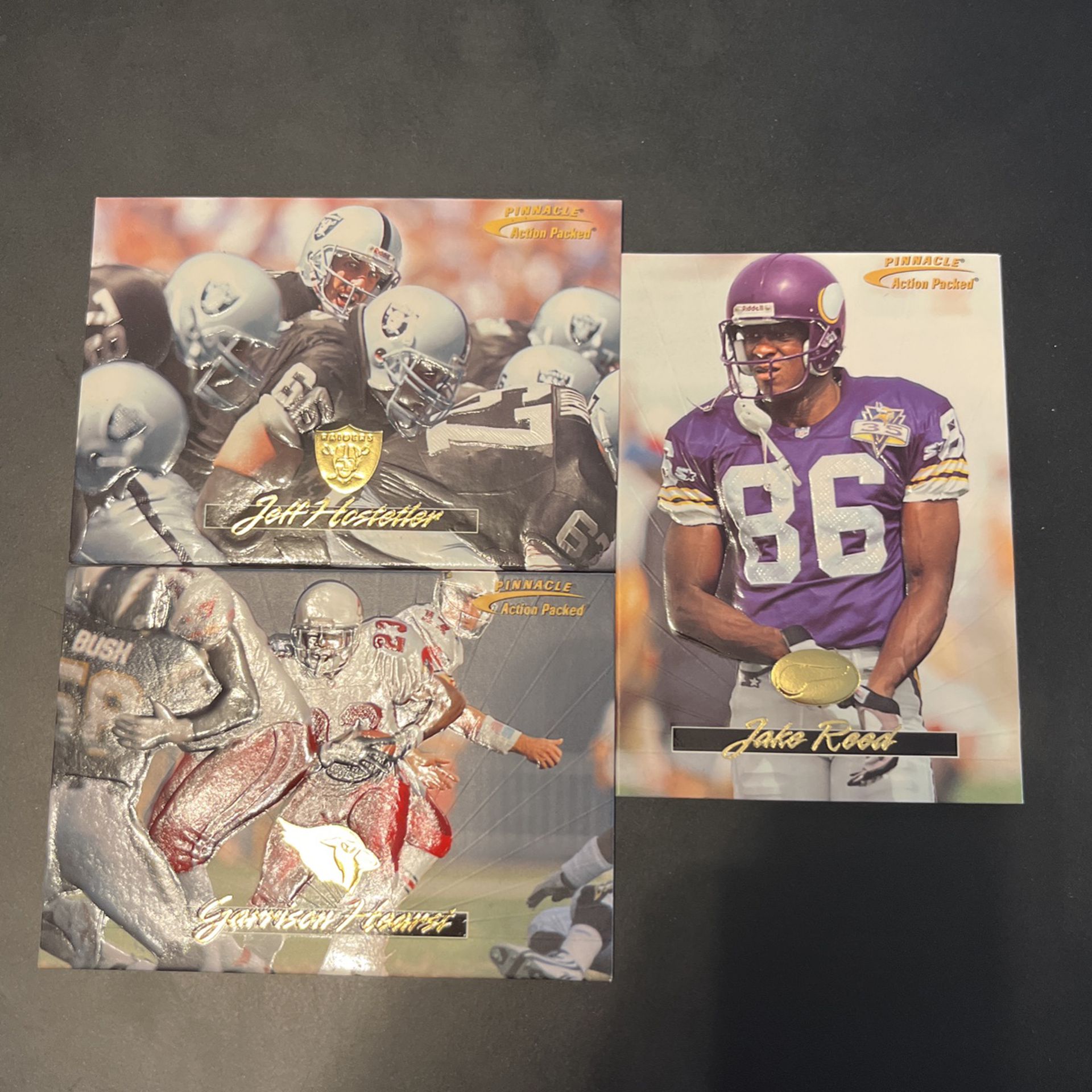 (3) 1996 Action Packed Football Cards Reed Hearst Hostetler