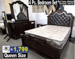 4Pc. Queen size Bedroom Set, furniture, recamaras