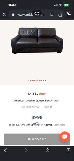 American Leather Tempur-Pedic Queen Sleeper Sofa
