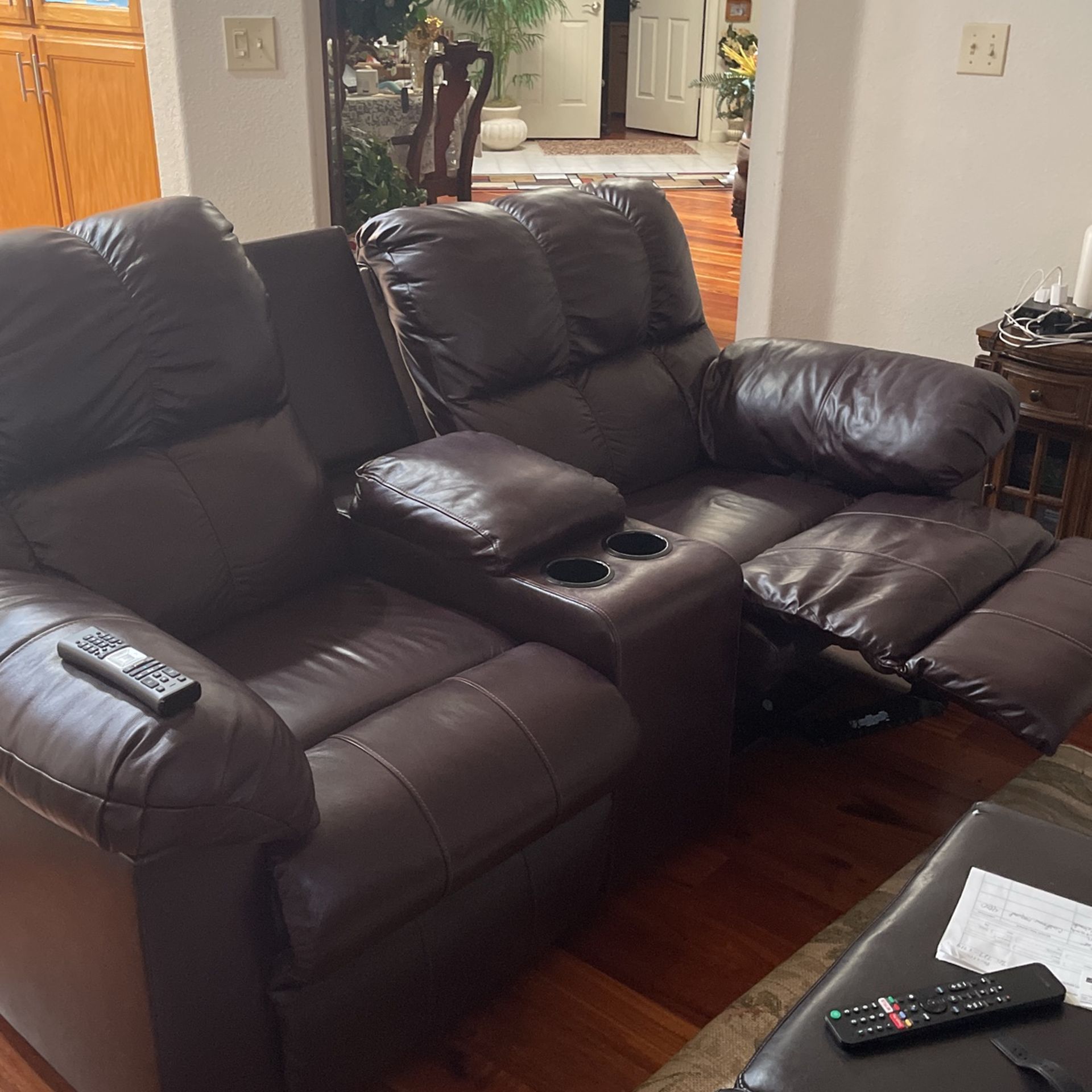 Leather Reclining Loveseat And Sofa