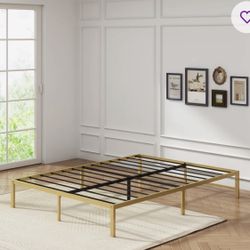 Queen Size Gold Metal Bed Frame – Modern Style