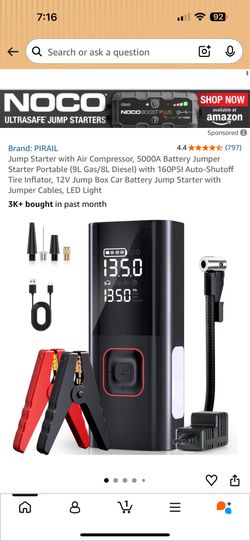 Portable air compressor/jump starter