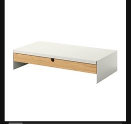ELLOVEN Monitor stand with drawer, white