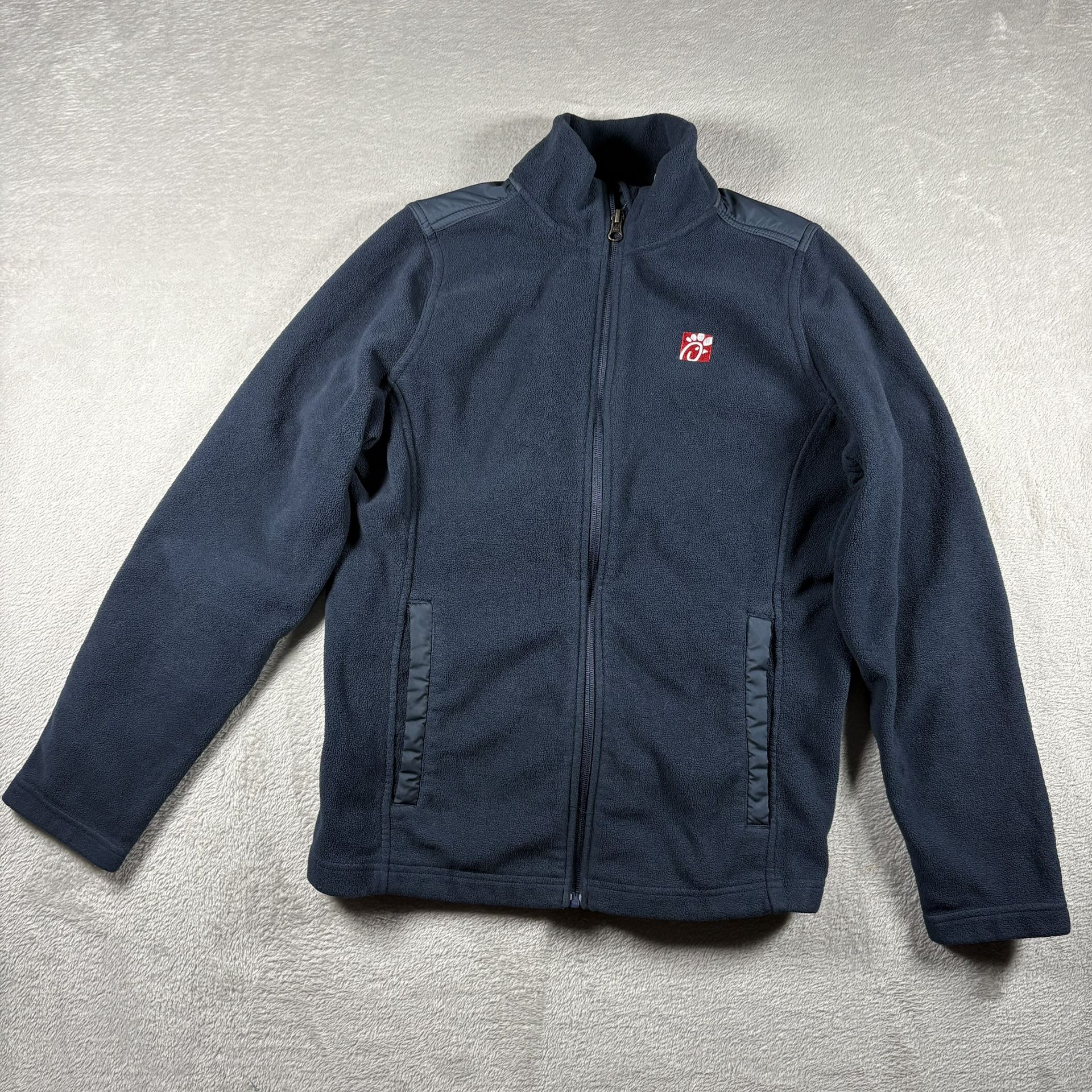 Chick-Fil-A Employee Jacket Women’s M Navy Fleece Full-Zip Oobe Team Style #2208