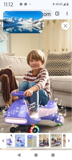 FanttikRide 12V N7 Pro Electric Wiggle Car with Pedal, Rechargeable Battery, CyberWiggle, 2 in 1 Swing Car, 2 Speed, Anti-Rollover, Flashing Wheels, B