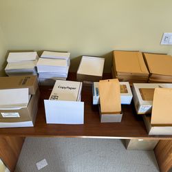 Envelopes and copy paper